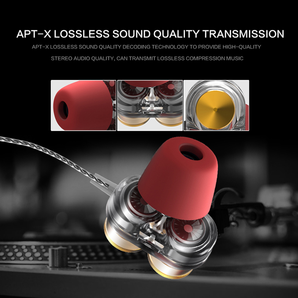Dual Drivers Earphone with Microphone For Phone Xiaomi Huawei Android Phones Bass HI FI DJ