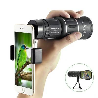 16x52 Dual Focus 66m/ 8000m Optics Zoom Monocular Telescopes, for Birds/Wildlife/hunting/camping
