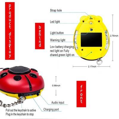 Personal Alarm Keychain 130DB Self Defense SOS Emergency Human Voice Safety Sirens for Women Kids