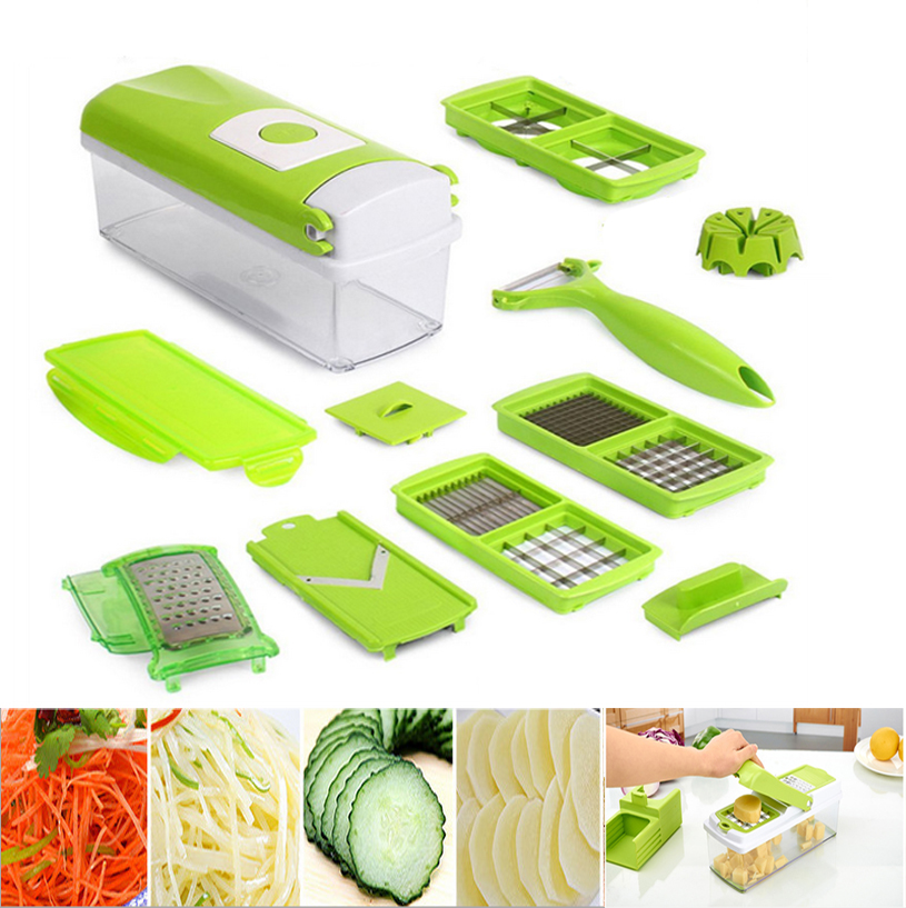 12 in1 Multifunctional Mandoline Plus Stainless Steel Blades Vegetable Peeler Slicer Grater BOX