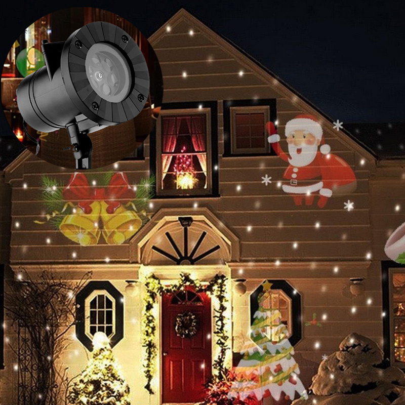 12 Types Christmas Laser Snowflake Projector Outdoor LED Lamp Waterproof Lights Indoor Decoration