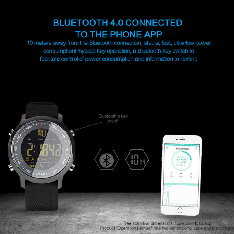 EX18 Sport Smart Watch Waterproof IP68 Passometer Swimming Smartwatch Bluetooth Watch IOS Android