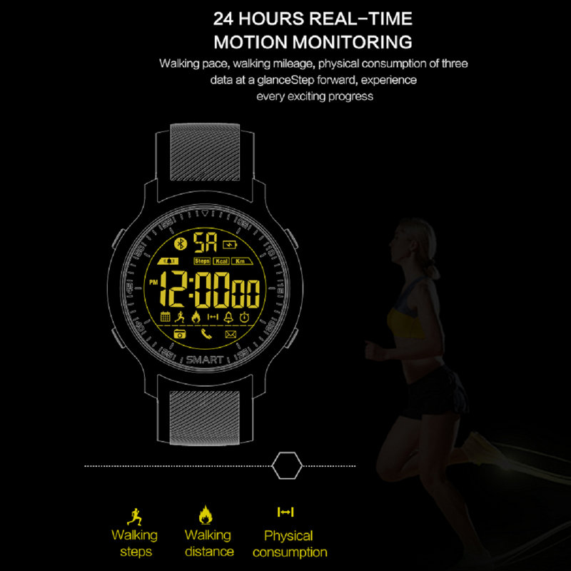 EX18 Sport Smart Watch Waterproof IP68 Passometer Swimming Smartwatch Bluetooth Watch IOS Android
