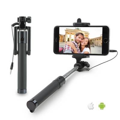 Selfie Stick [Battery Free] Wired Extendable Wired Handheld Monopod Selfie Stick for Android/IOS
