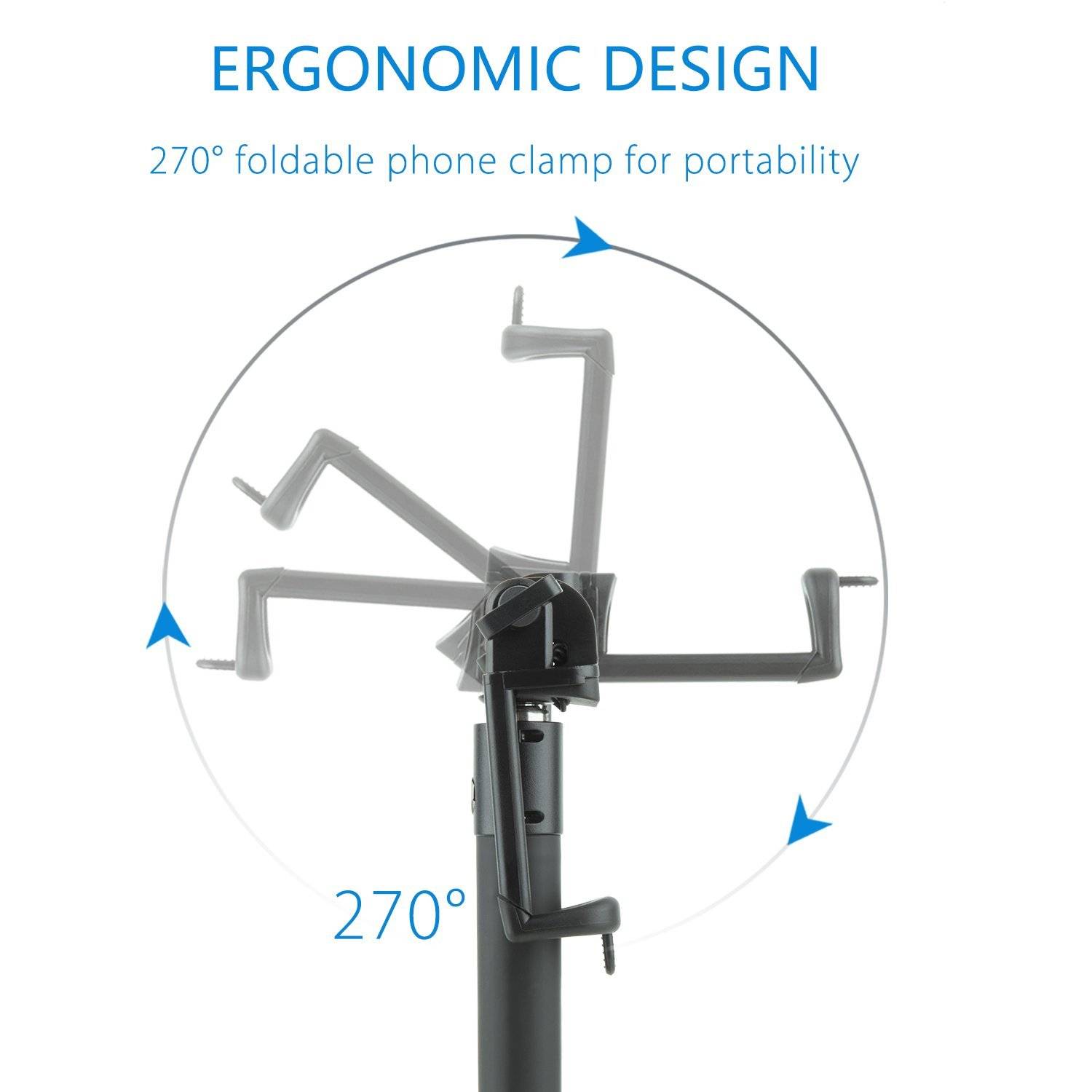 Selfie Stick [Battery Free] Wired Extendable Wired Handheld Monopod Selfie Stick for Android/IOS