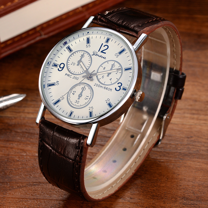Hot Luxury Fashion Leather Mens Analog Watches Men's Watch Male Quartz Clock Business Watch