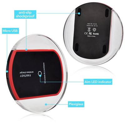 Fast Wireless Charger Pad for Samsung Galaxy S6/S6Edge/S6Edge+/S7/S7 Edge/S8/S8+/iPhone X/8