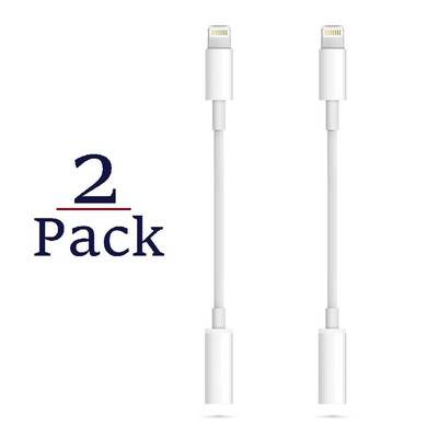 (2 Pack) iPhone Lightning to 3.5mm Audio Jack Adapter 8pin Adapter Converter for iPhone 7