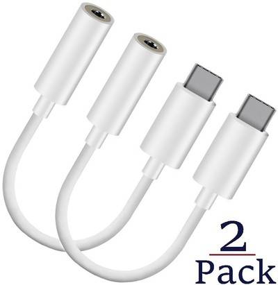 2 Pack USB 3.1 Type C Male (USB-C) to 3.5mm Female Audio Adapter Earphone Extender