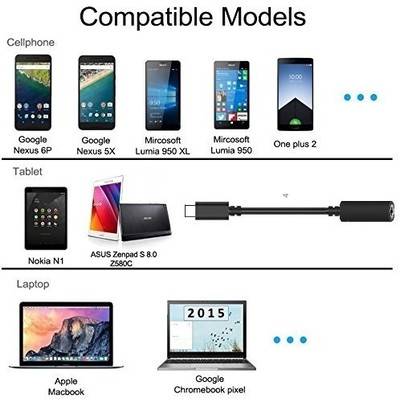 2 Pack USB 3.1 Type C Male (USB-C) to 3.5mm Female Audio Adapter Earphone Extender