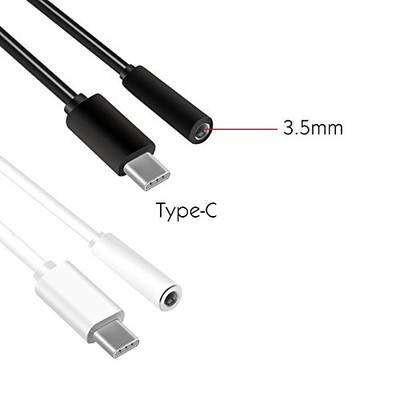 2 Pack USB 3.1 Type C Male (USB-C) to 3.5mm Female Audio Adapter Earphone Extender