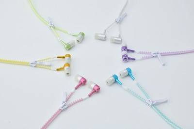 3.5mm Luminous Earphones Zipper In-Ear Earphones with Mic