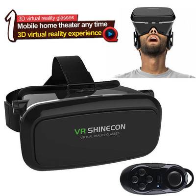 VR SHINECON 3D Virtual Reality Head-Mounted 3D VR Video Glasses for 4.7 - 6.0 inch Smartphone Black