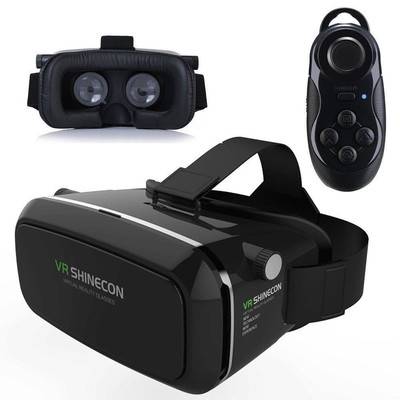 VR SHINECON 3D Virtual Reality Head-Mounted 3D VR Video Glasses for 4.7 - 6.0 inch Smartphone Black