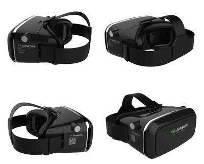 VR SHINECON 3D Virtual Reality Head-Mounted 3D VR Video Glasses for 4.7 - 6.0 inch Smartphone Black