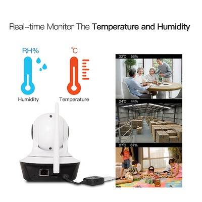 Wireless Security Camera WiFi IP Camera HD 720P Motion Detection Alarm Nigh Temperature Hum Sensor
