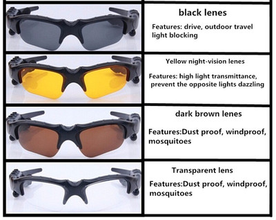 Wireless Motorcycle Bike Cycle Glasses Bluetooth MP3 Sun Glasses Headset For Cell mobille Phone
