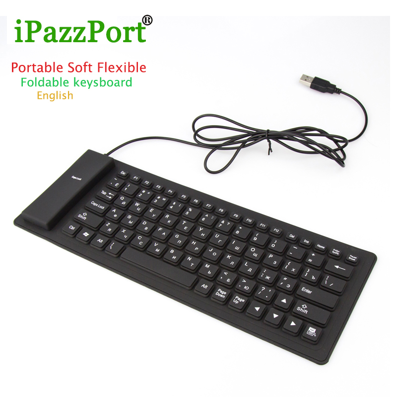 New English 85 Keys wired Keyboard Waterproof folding Portable Soft Flexible Silicone Keyboard