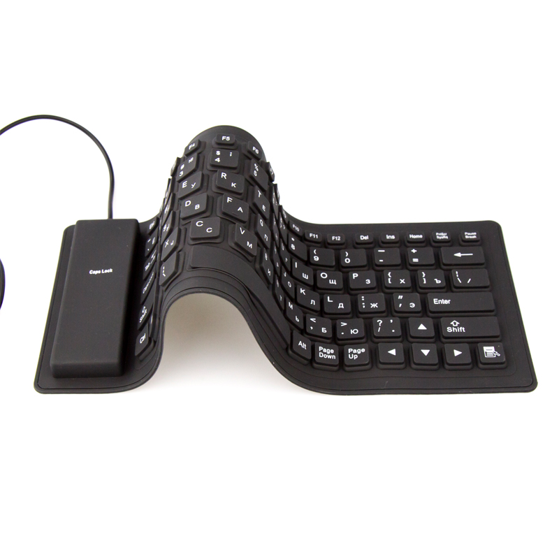 New English 85 Keys wired Keyboard Waterproof folding Portable Soft Flexible Silicone Keyboard
