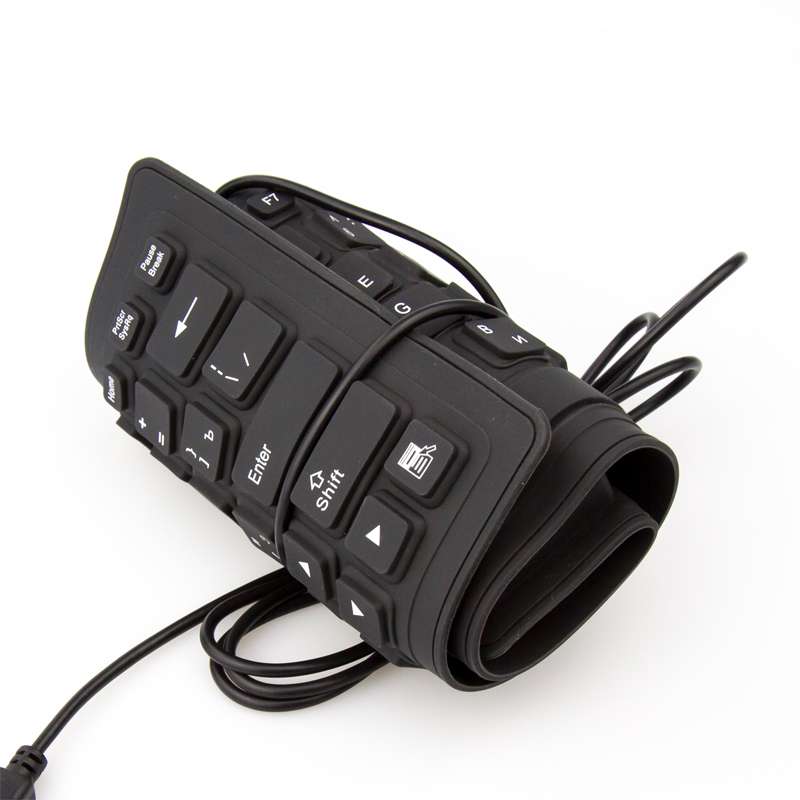 New English 85 Keys wired Keyboard Waterproof folding Portable Soft Flexible Silicone Keyboard