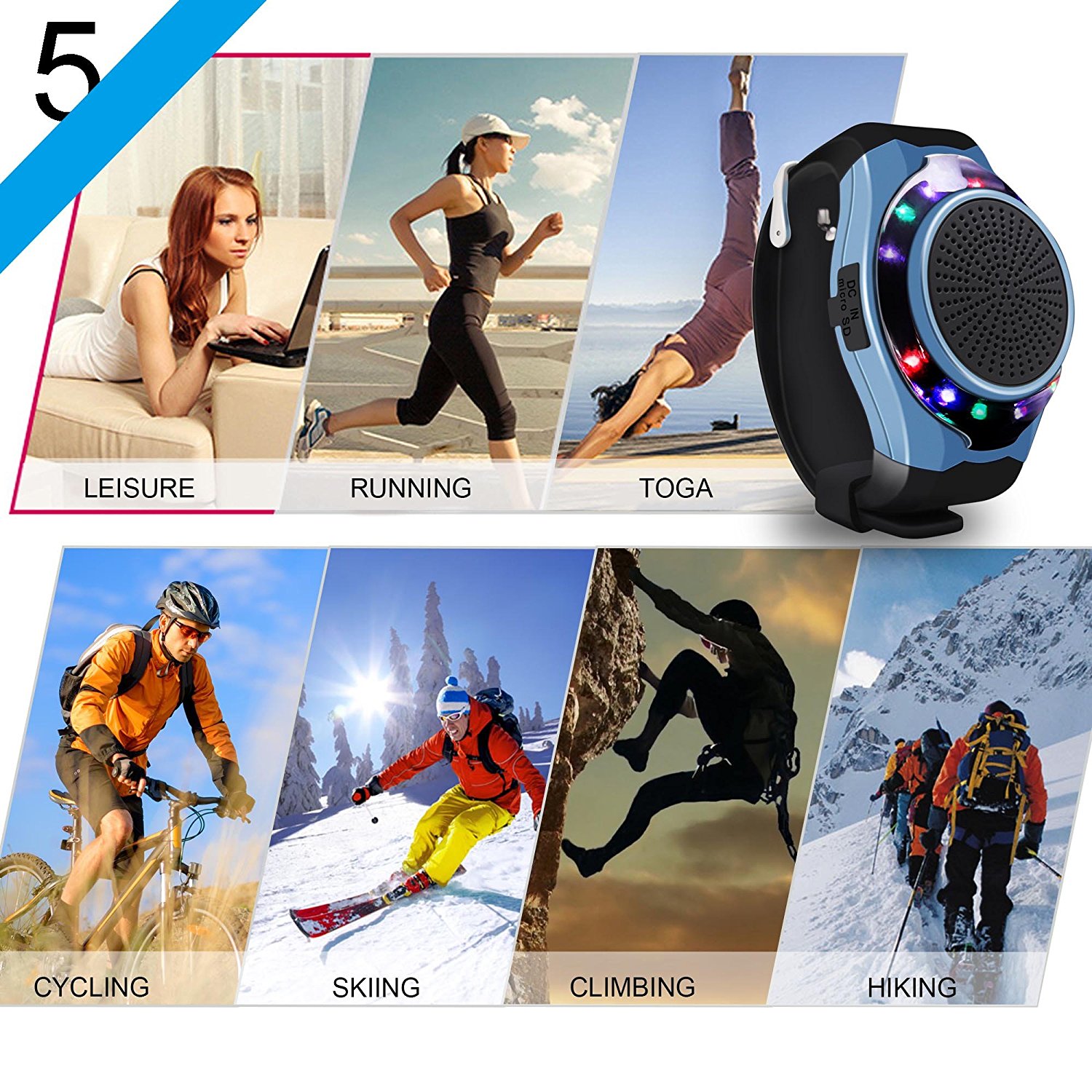 Upgrade Fashion Portable Wireless Bluetooth Speaker Watch,fitness tracker Bracelet