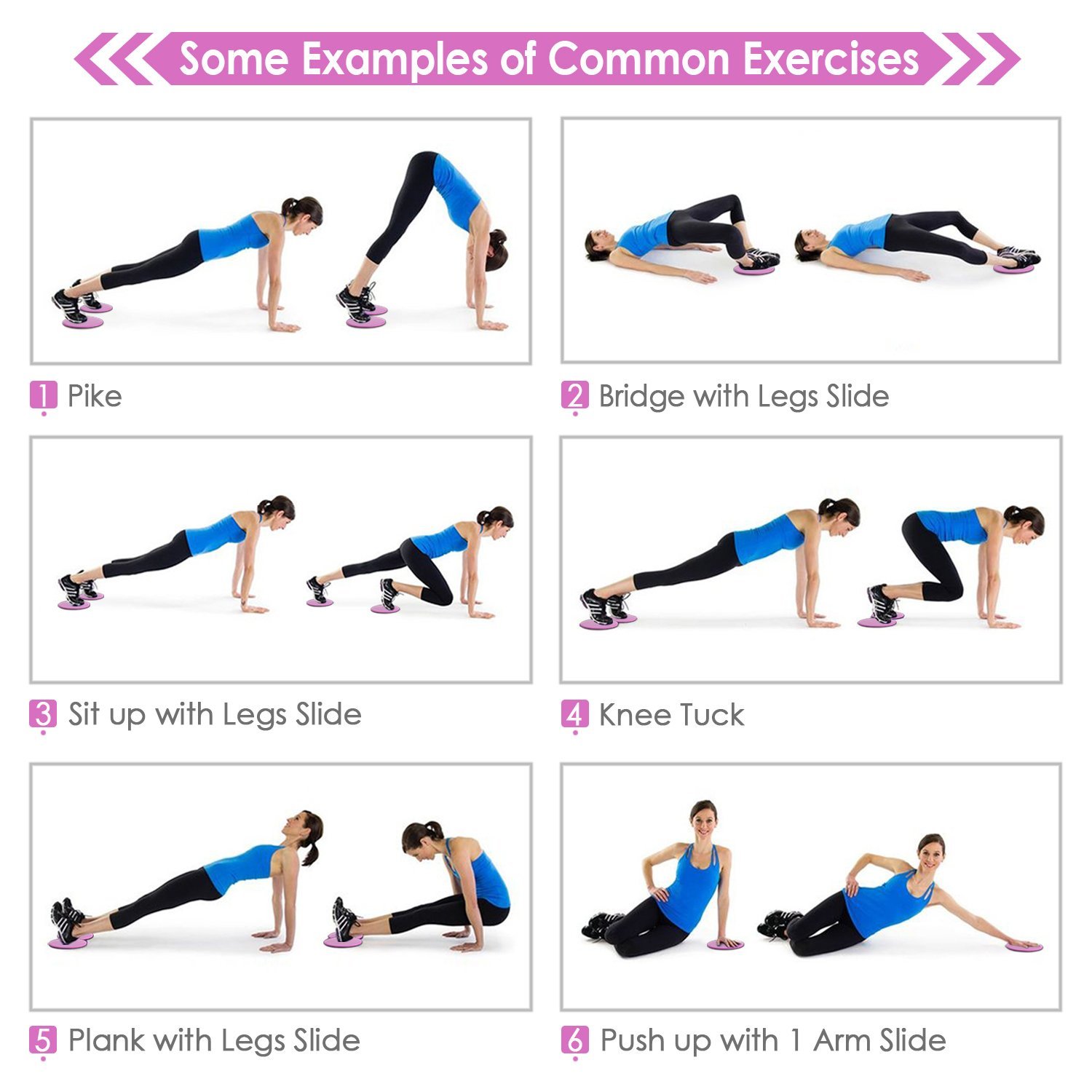 Fitness tracker Gliding Discs Core Exercise Sliders - Core Sliders for A Full Body Workout, Set of 2