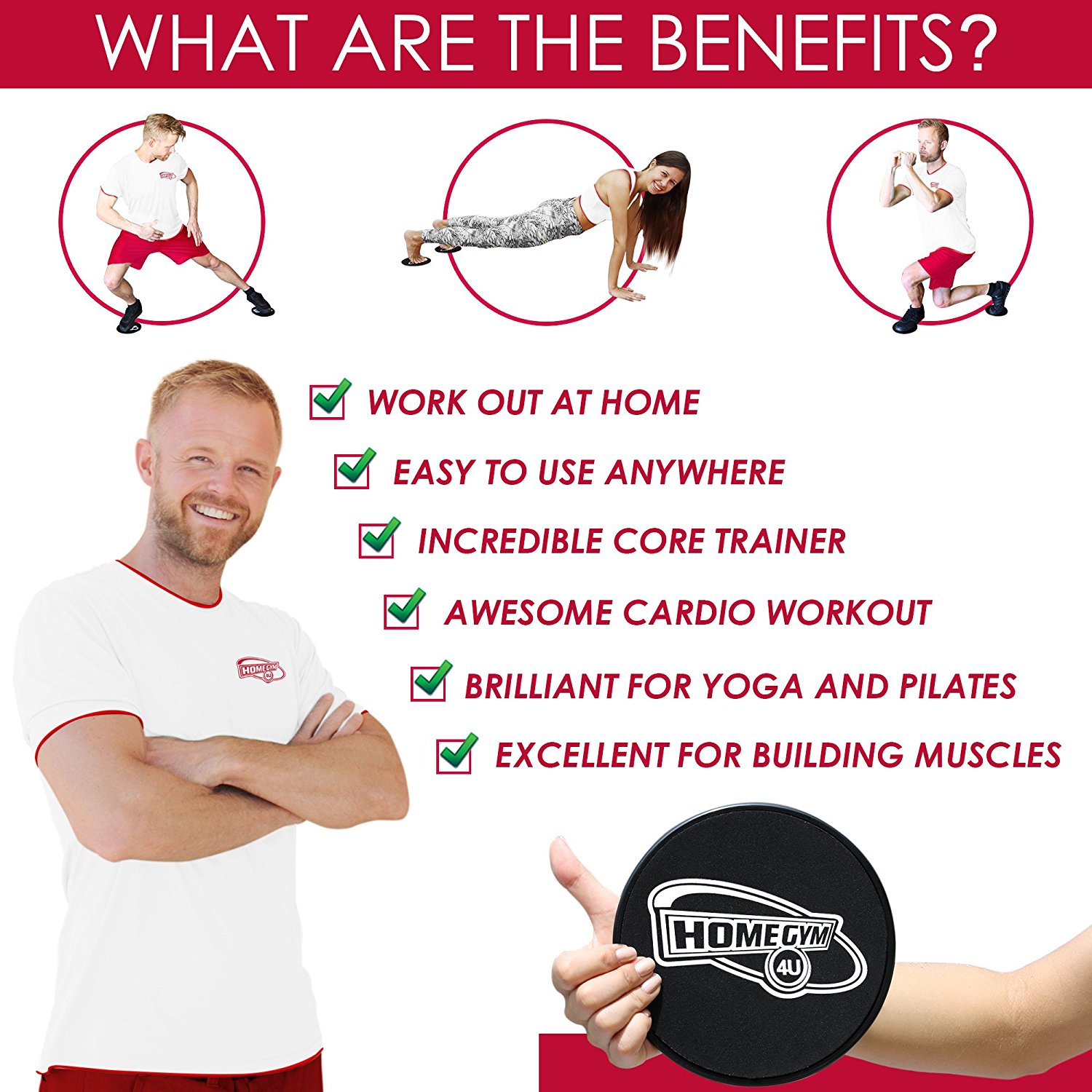 Fitness tracker Gliding Discs Core Exercise Sliders - Core Sliders for A Full Body Workout, Set of 2