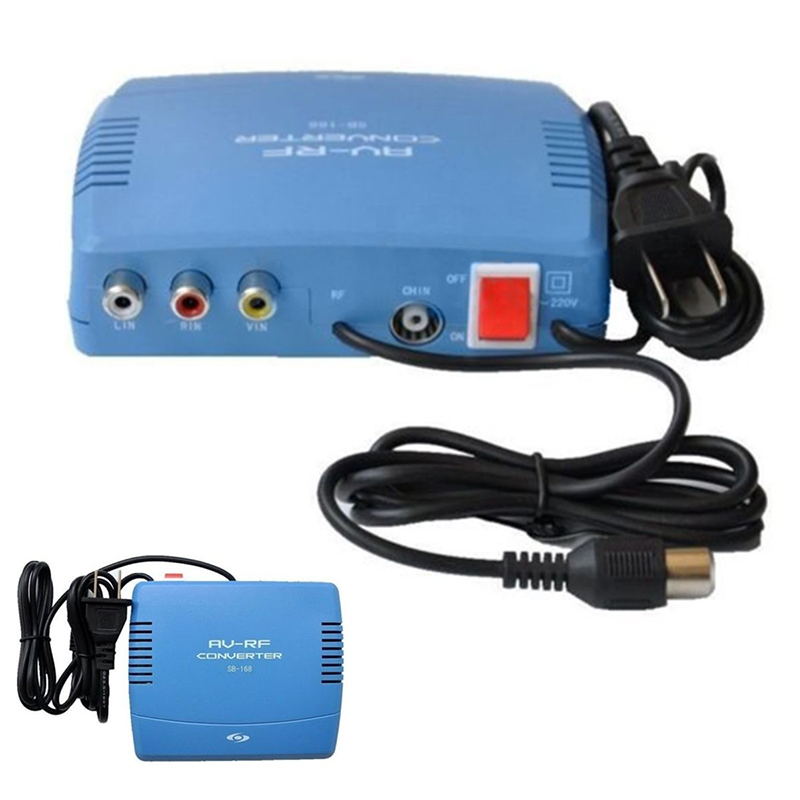 AV RF Modulator AV-RF AV-TV Converter RCA Ant Input To F Type Coax Output DVD AV RF Converter