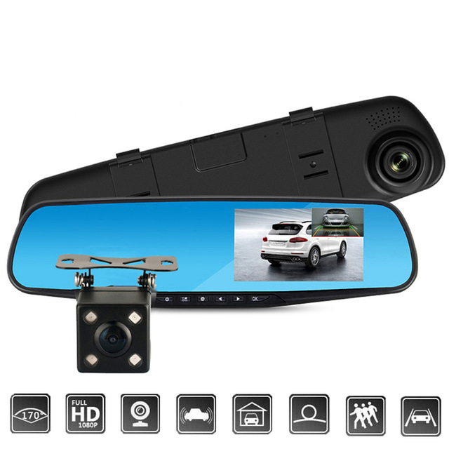 Car DVR Dual Lens Car Camera Full HD 1080P Video Recorder Rearview Mirror With Rear view DVR cam