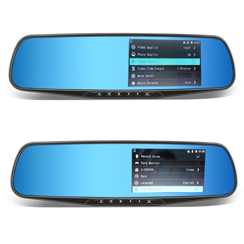 Car DVR Dual Lens Car Camera Full HD 1080P Video Recorder Rearview Mirror With Rear view DVR cam