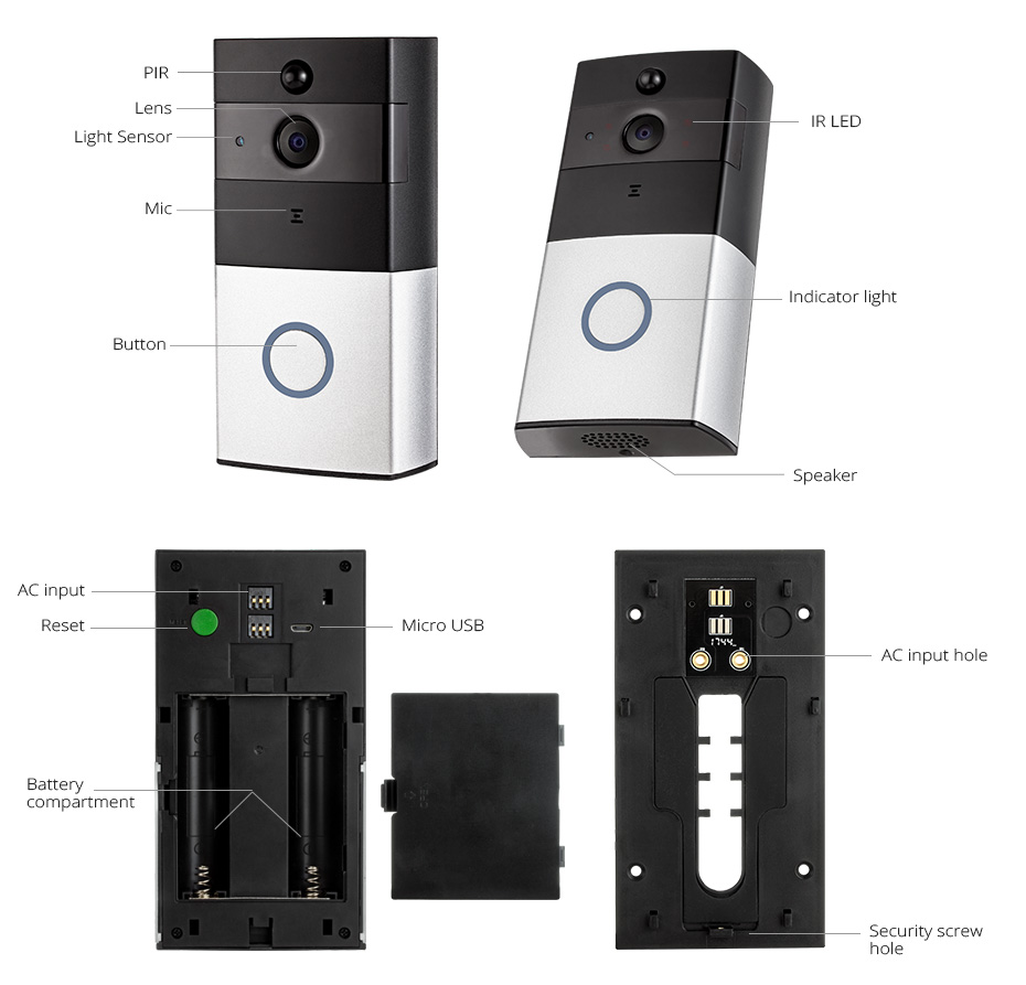 Wifi Video Intercom Doorbell 720P HD Wifi Security Camera and Night Version Smart Wireless Doorbell