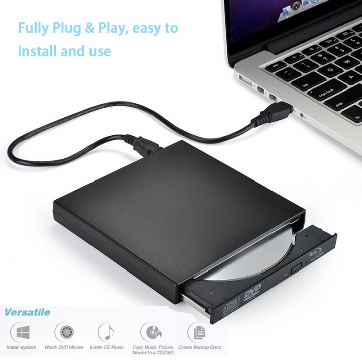 CD Player External DVD Drive USB 2.0 Portable DVD/CD-ROM Player CD-RW Burner Writer Recorder Drive