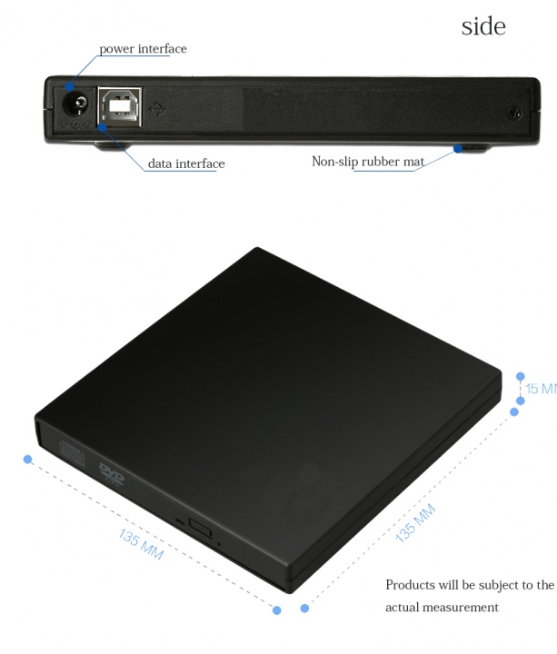 CD Player External DVD Drive USB 2.0 Portable DVD/CD-ROM Player CD-RW Burner Writer Recorder Drive