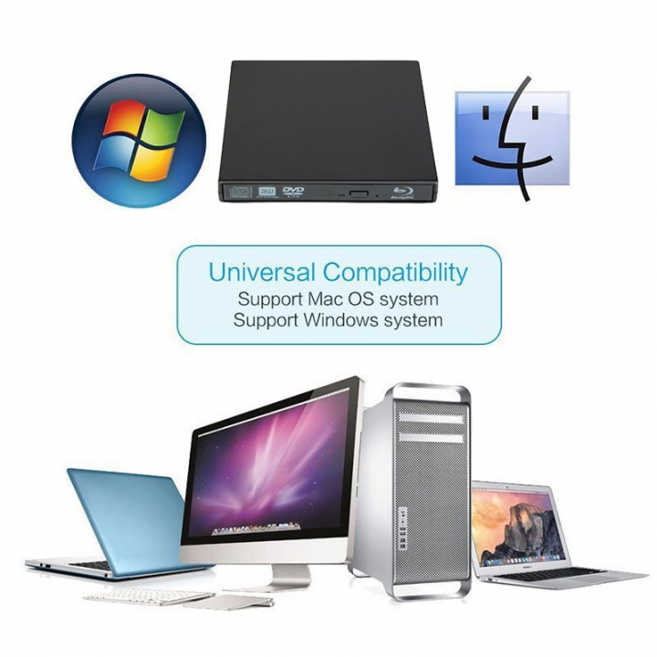 Bluray Player External DVD Drive combo USB 2.0 BD/DVD/CD-ROM Player CD/DVD-RW Burner Recorder
