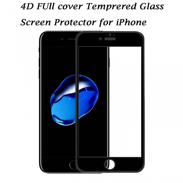 iPhone X/8/8 Plus 7/7 Plus 6/6s/6 Plus/6s Plus Screen Protector, 4D Full Coverage Tempered Glass