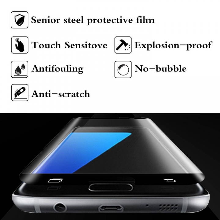 Samsung Galaxy S7 Edge Screen Protector, 9H HD 3D Curved Tempered Glass Screen Protector