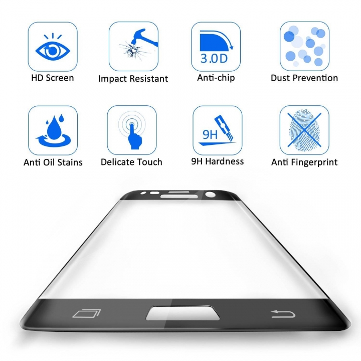 Samsung Galaxy S7/S7 Edge/S6Edge/S6 Edge+ Screen Protector, Tempered Glass//3D Full Coverage
