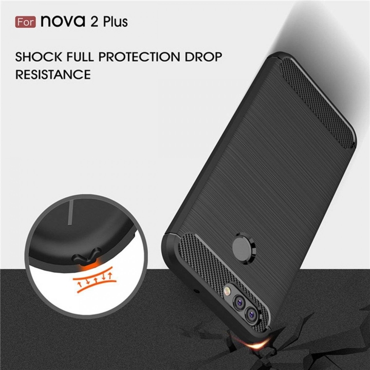 Huawei Honor 5X/6X/7X/5C/8/9/ Nova Case, Soft Silicon Case with Carbon Fiber Design Protection Cover