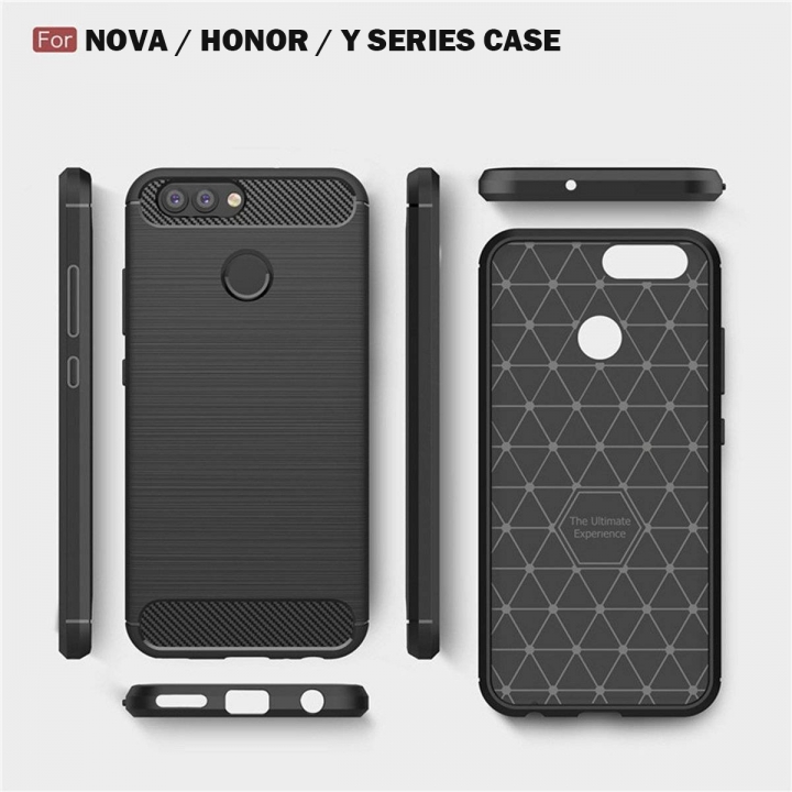 Huawei Honor 5X/6X/7X/5C/8/9/ Nova Case, Soft Silicon Case with Carbon Fiber Design Protection Cover