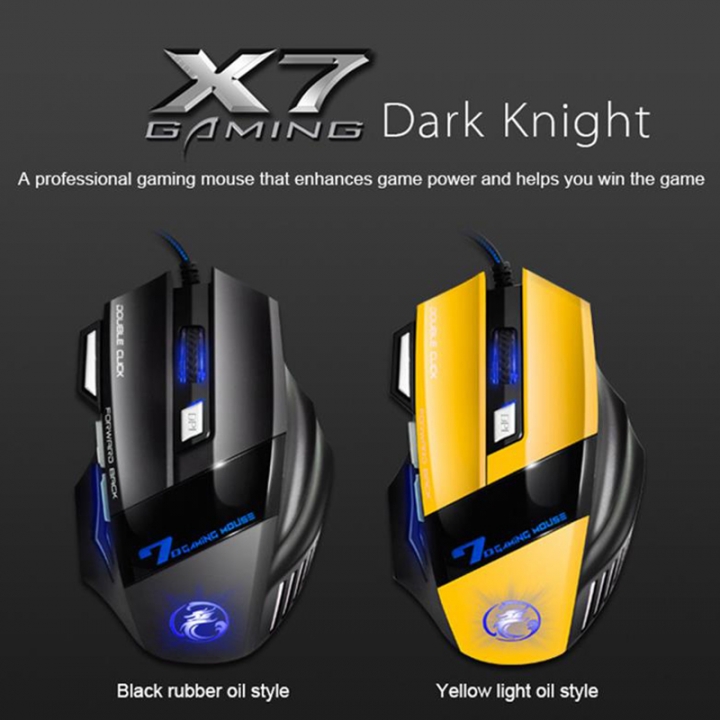 Professional Double Click 7 Buttons 2400DPI Gaming Mouse USB Wired Optical Computer Game Mouse Mice