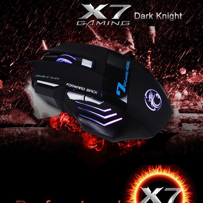 Professional Double Click 7 Buttons 2400DPI Gaming Mouse USB Wired Optical Computer Game Mouse Mice