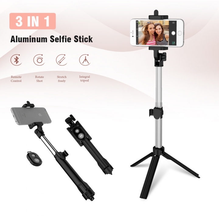 Mini Foldable Selfie Stick Self Bluetooth Selfie Stick+Tripod+Bluetooth Shutter Remote Controller