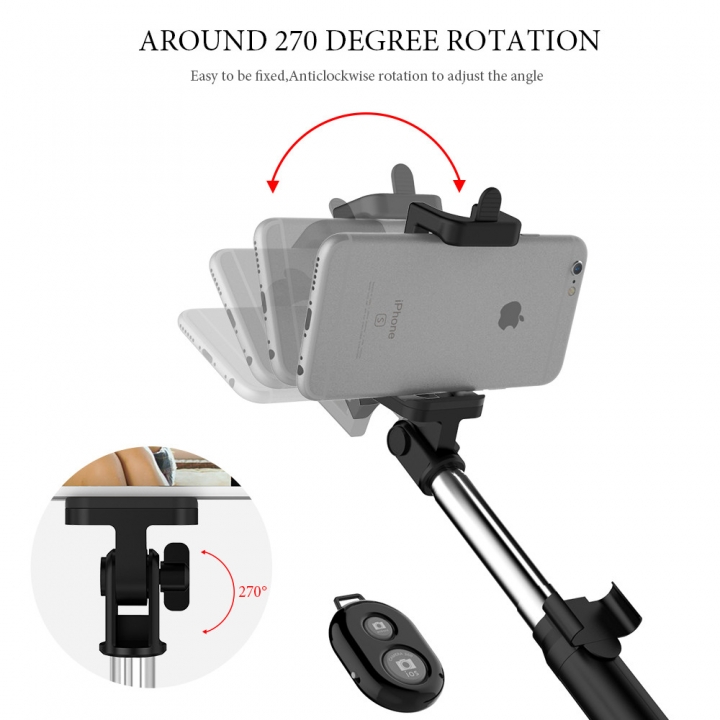 Mini Foldable Selfie Stick Self Bluetooth Selfie Stick+Tripod+Bluetooth Shutter Remote Controller