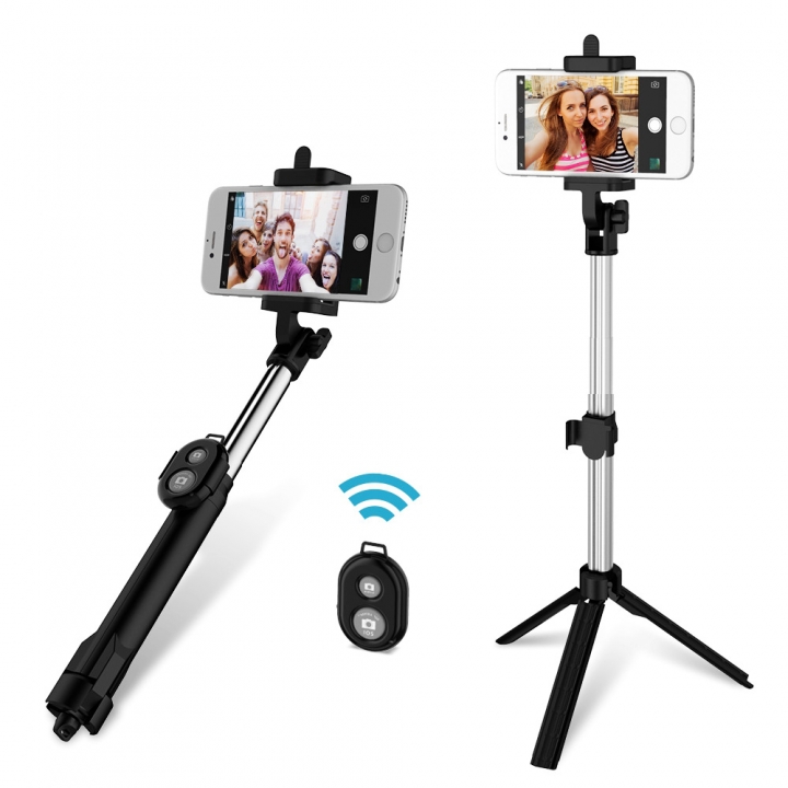 Mini Foldable Selfie Stick Self Bluetooth Selfie Stick+Tripod+Bluetooth Shutter Remote Controller
