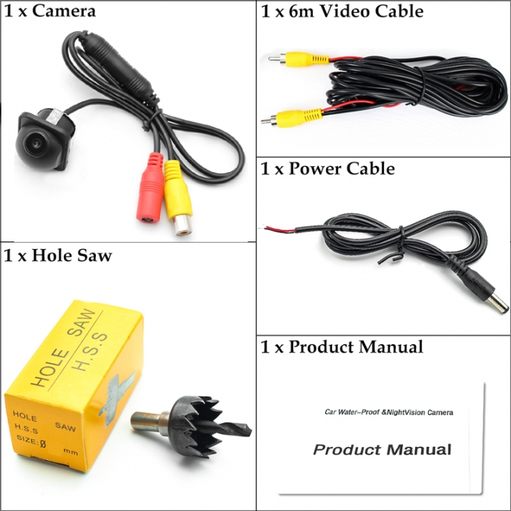 MiNi 170 Wide Angle HD Night Vision Car Rear View Camera Reversing Reverse Backup CCD Parking Camera
