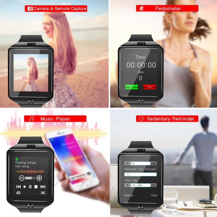 SmartWatch Digital Wrist Luxury Men Bluetooth Electronics SIM Card Sport Smart watch for Phone