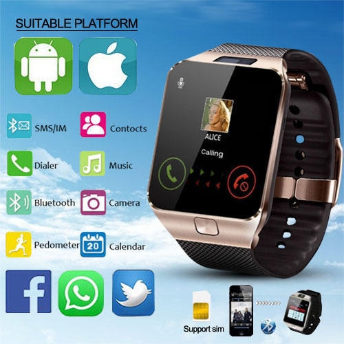 SmartWatch Digital Wrist Luxury Men Bluetooth Electronics SIM Card Sport Smart watch for Phone
