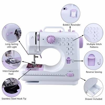 12 Stitches Mini Automatic Sewing Machine Machine Multifunction Electric Presser Foot