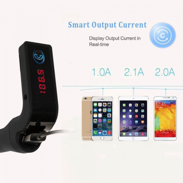 Car MP3 Music Player Wireless Call FM Transmitter Support USB Disk TF Card Fast Charging Charger