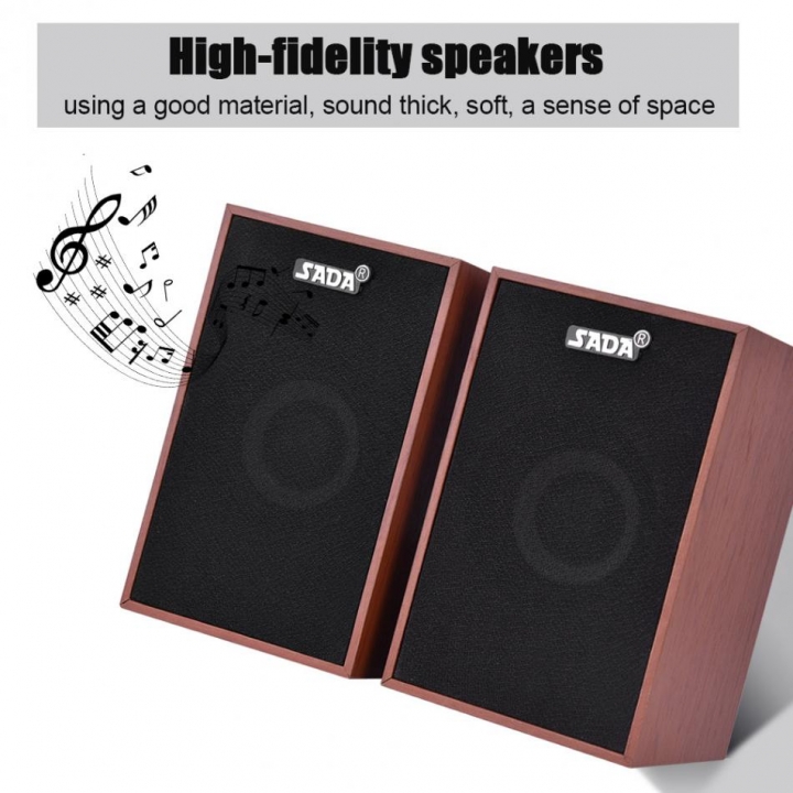 Portable Wooden Desktop Computer Speaker Mini Notebook Subwoofer Laptop Multimedia Speakers
